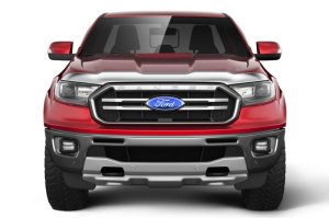 Ford Ranger Hood Deflector - Husky Liners - Aeroskin, Low Profile - Chrome - `19-`23